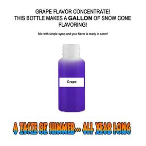 GRAPE MIX SNOW CONE/SHAVED ICE FLAVOR CONCENTRATE MAKES 1 GALLON - Picture 1 of 1