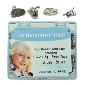 Dental Orthodontic Tubes Roth 022 Monoblock Buccal Tubes 2nd Molar Single 200PCS - Picture 1 of 14