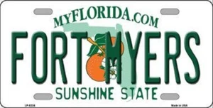 FORT MYERS FLORIDA SUNSHINE STATE METAL NOVELTY LICENSE PLATE TAG - Picture 1 of 1