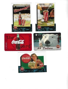 Lotto di 5 schede telefoniche e cellulari Coca Cola - Cola - Foto 1 di 2