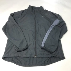 Nike Men's Charcoal Sport Logo Full Zip Jacket Sweatshirt Large Gym Zip Pockets - Picture 1 of 10