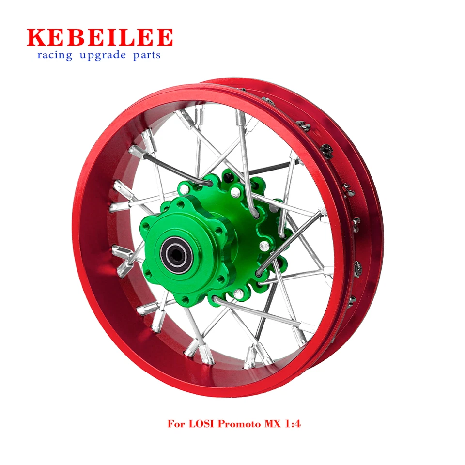 KEBEILEE CNC Aluminum Rear Wheel V2 For LOSI Promoto MX motorcycle  1:4 Red - Image 1 of 1