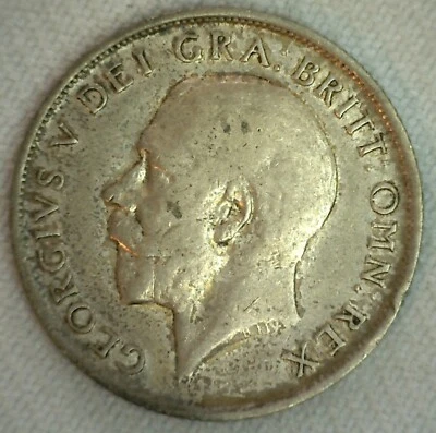 1914 Great Britain Silver Shilling Almost Uncirculated Coin AU British - Image 1 of 2