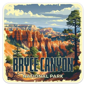 Calcomanía de vinilo adhesiva vintage para parachoques de coche del Parque Nacional Bryce Canyon - Imagen 1 de 6