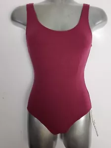 Mujer Adulto Pequeño Leotardo Borgoña Tanque Doble Costuras Frontal/Trasera Reflexiones Nuevo con Etiquetas - Imagen 1 de 14