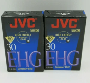 Lot of 2 Sealed JVC VHS-C High Energy EHG 30 Pro HiFi 90 min TC-30 Compact Tapes - Picture 1 of 2