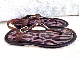 ***JIMMY CHOO Sz 37/6.5-7M thong SANDALS brown! - Picture 1 of 6