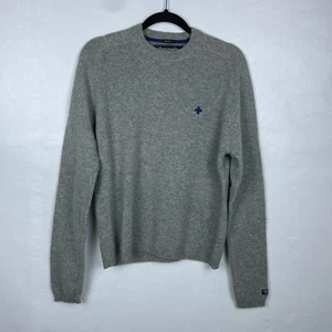Suéter Abercrombie & Fitch Gris Mezcla de Lana Tejido Músculo Cuello Redondo Talla L - Imagen 1 de 4
