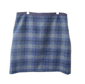Falda lápiz Boden British Tweed By Moon lana a cuadros talla 16-18 tartán azul marino de EE. UU. - Imagen 1 de 2