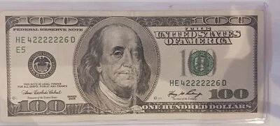 Very Rare $100 2006 PMG Would Say 45 w/Six "2"'s F. R. N. HE42222226 D Very Fine - Image 1 of 2