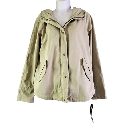 Chaqueta cargo Coffeeshop Adavale para mujer beige talla mediana con capucha cintura tirar de la cuerda Foto 1 de 4