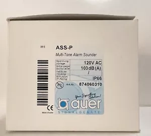 Auer Multi-Tone Alarm Sounder Ass-P 874060310 8 Tones 120 VAC - Picture 1 of 9
