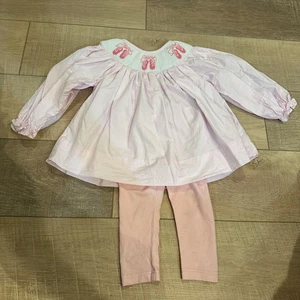 CECIL & LOU VESTITO E LEGGINGS ROSA BALLETTO BAMBINA 18 MESI - Foto 1 di 10