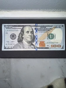 $100 Bill Star Note Low Serial #00003708 Birthday Note - Picture 1 of 4