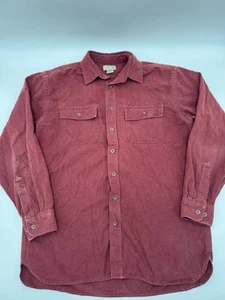LL Bean Chamois Flannel Shirt Mens Size L Tall Heavyweight Button Down Chore - Picture 1 of 10