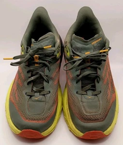 Hoka One One Speedgoat 5 Men's Size 10 D Green Thyme Fiesta Yellow/Gray/Red - Picture 1 of 21