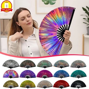 Boots On The Ground Fan Large Folding Hand Fan Clap Fans For Line Dancing - Picture 1 of 69