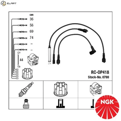 IGNITION CABLE KIT 0788 FOR VAUXHALL ASTRA/Mk/II/Hatchback/Convertible/III 1.8L - Image 1 of 4