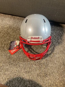 Casco de fútbol americano Riddell gris y rojo talla M juvenil leer descripción ver foto - Imagen 1 de 18
