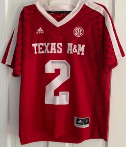 Camiseta de fútbol Adidas Texas A&M #2 Johnny Manziel roja SEC mediana - Imagen 1 de 6
