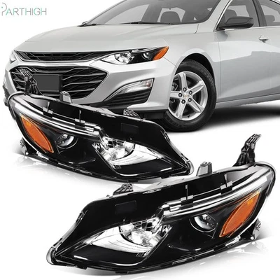 For 2019 2020 2021 Chevrolet Malibu Headlights Assembly Black Front Left+Right Foto 1 de 4