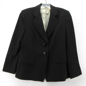 Emporio Armani Blazer Women 34 Black Virgin Wool Jacket Career Office Italy - Picture 1 of 11