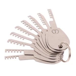 Lucchetto a pettine in acciaio inox 9 in 1 set completo pettine riparazione strumento metodo bypass - Foto 1 di 11
