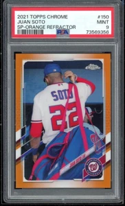 2021 Topps Chrome JUAN SOTO Image Variation SP /25 Orange Refractor PSA 9 - Picture 1 of 2