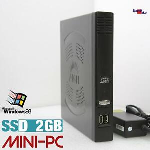 Black Computer PC For Dos Windows 98 DVI VGA 2GB SSD RS-232 Old Games Old Game