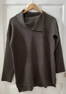 Max Studio Sweater Women L Brown/Green Cowl Neck Long Sleeve Viscose Polyester - Picture 1 of 16