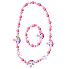  2 Pcs/set Children's Necklace Kids Bead Bracelet Unicorn Girl Bracelets Pearl