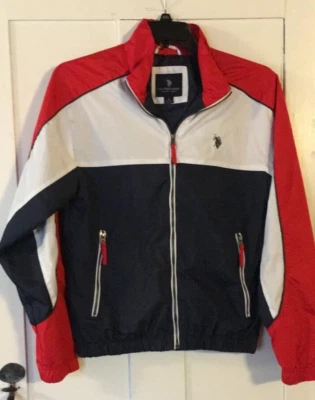 VTG Ralph Lauren US Polo SMALL Red White Blue wind breaker Jacket Spell out back - Image 1 of 4
