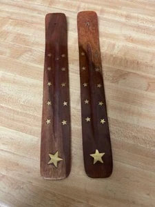 2 Räucherstäbchenhalter aus Holz für Stäbchen schlicht 10 cm lang - Bild 1 von 1