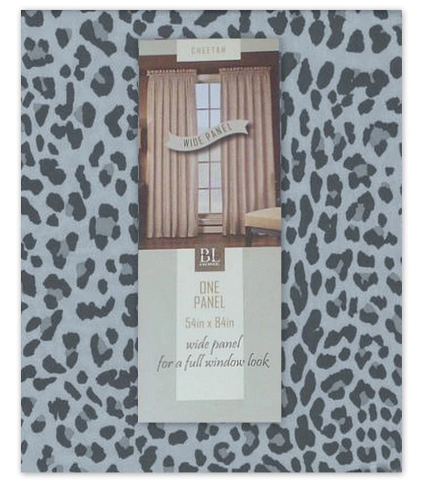 BL Hogar Niños Adolescentes Safari Negro Azul Gris Guepardo UNA Ventana Panel 54"x84" Foto 1 de 2