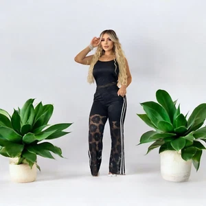 Conjunto de 2 blausas y pantalones - piezas color negro, traje de playa, para todas las ocasiones - Imagen 1 de 8