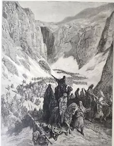 Christians Mountains Of Judea Crusades Antique 1855 Engraving History Book Plate - Picture 1 of 7