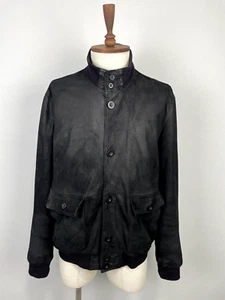 LEONARDO Black 100% Leather Buttons Men's Lined Jacket - Picture 1 of 22