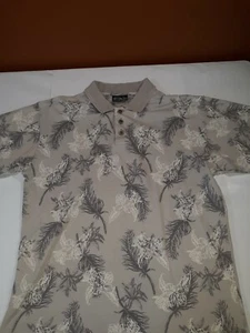 OP SPORT Mens Size Medium Gray Floral Short Sleeve Shirt - Picture 1 of 10