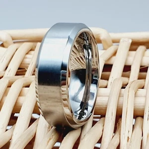 Woman Titanium Band Silver Titanium Ring Titanium Promise Band Mens Wedding Ring - Picture 1 of 7