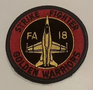 Vintage Strike Fighter Golden Warriors FA-18 US Navy Patch - Picture 1 of 2