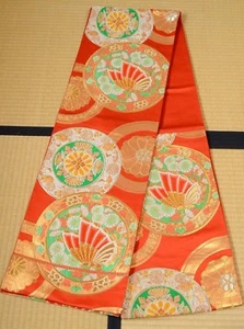 Seide Fukuro Obi Gürtel 412 cm für Furisode Kimono Damen Japanisch Vintage /473 - Bild 1 von 12