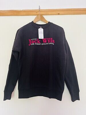 Jack Wills Black Women Sweatshirt Hoodie Size 8 UK XS New • 21.44€
