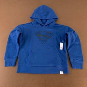 GapKids x DC Boys Large (10) Blue Soft Fleece Superman Graphic Hoodie NWT - Picture 1 of 7