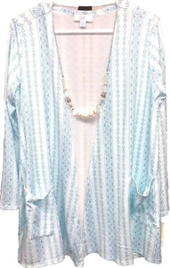 Neu mit Etikett LuLaRoe Medium zarter hellblauer Azteken-Design Caroline Cardigan Pullover - Bild 1 von 8