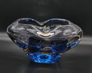 Art Glass Murano Blue Aqua Bowl 8" Vintage - Picture 1 of 7