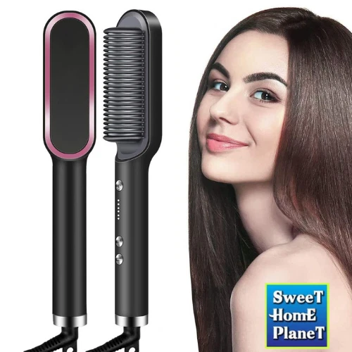 Professional Hair Brush Electric Hair Straightener Comb Wavy Hairdresser Fast He - Image 1 of 4