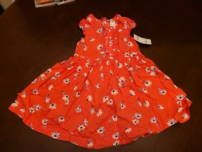 Vestido floral OshKosh B'gosh para niñas pequeñas 2T color coral o melocotón brillante, nuevo con etiquetas Foto 1 de 4