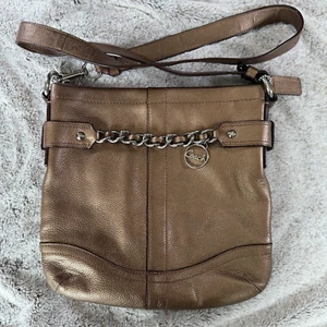 Coach Bucket Bag Metallic Gold Leder Crossbody Kette Handtasche Geldbeutel TOP - Bild 1 von 7