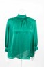 green satin blouse zara