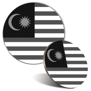 Mouse Mat & Coaster Set - BW - Malaysia Flag Asia Kuala #41803 - Photo 1/8
